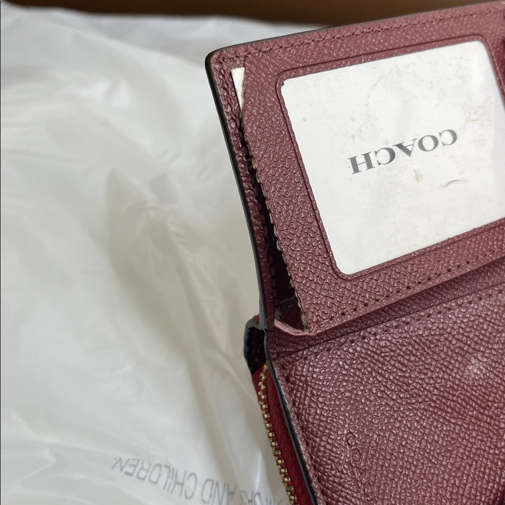 Coach Cherry Red Leather Wallet - Picture 6 of 7